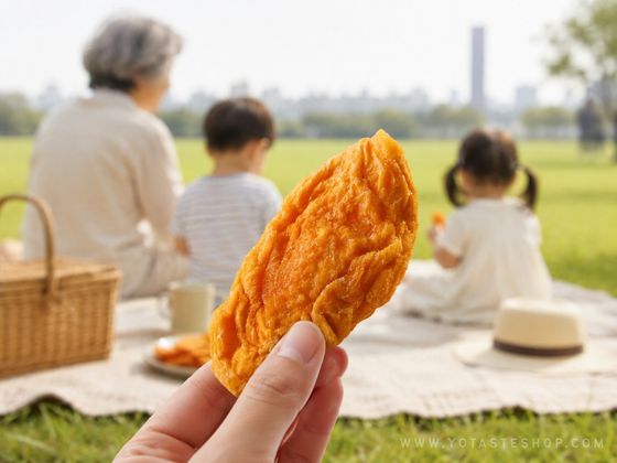 和家人一起野餐享用無糖芒果乾